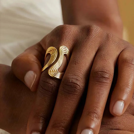 Grande bague minimaliste en acier inoxydable