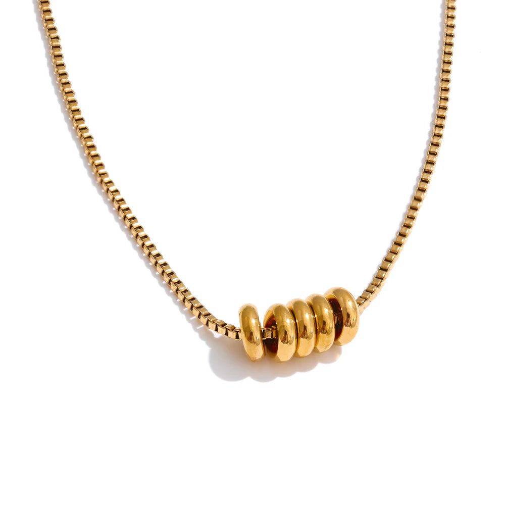 Collier pendentif multi-ronds en zircone
