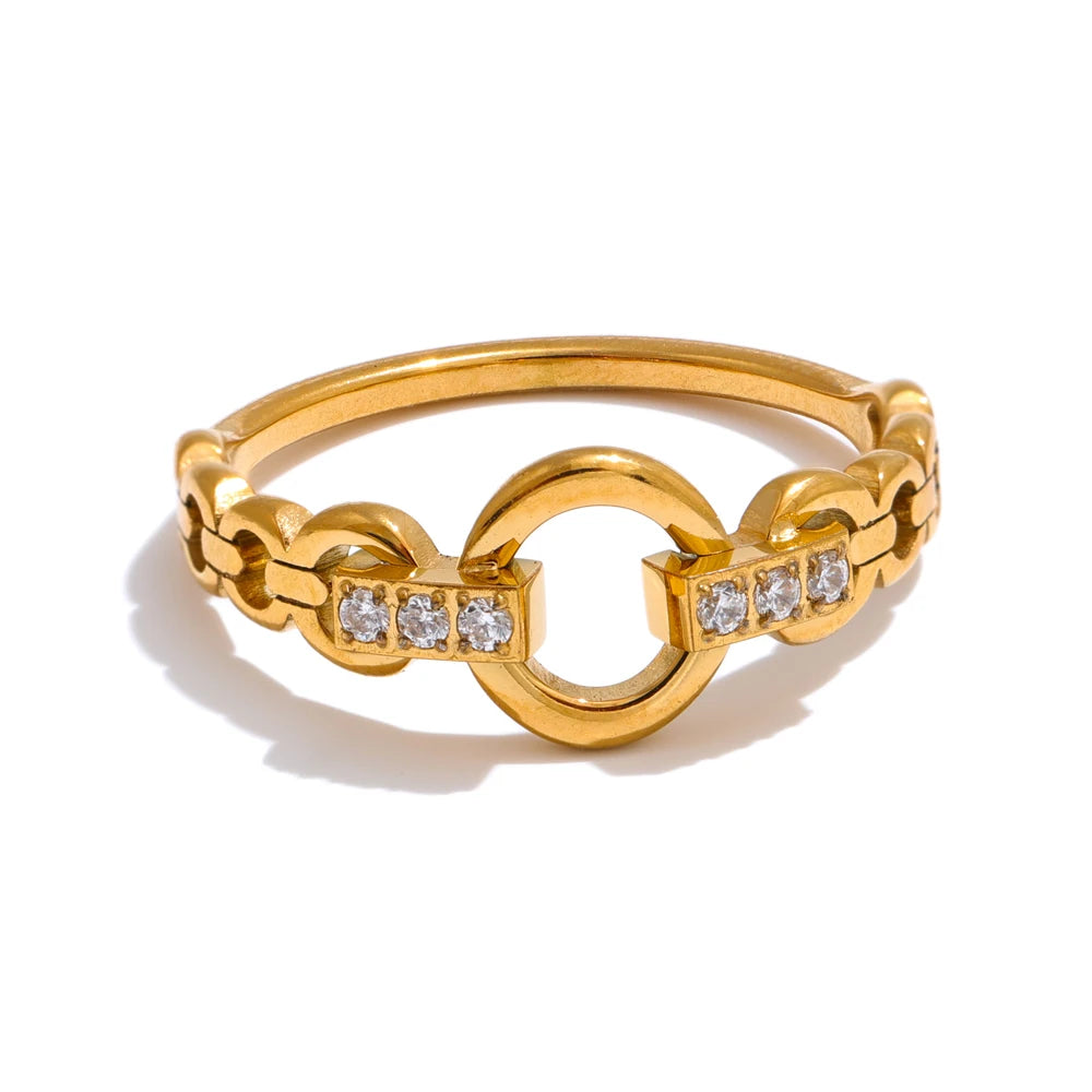 Bague à maillons & zircone