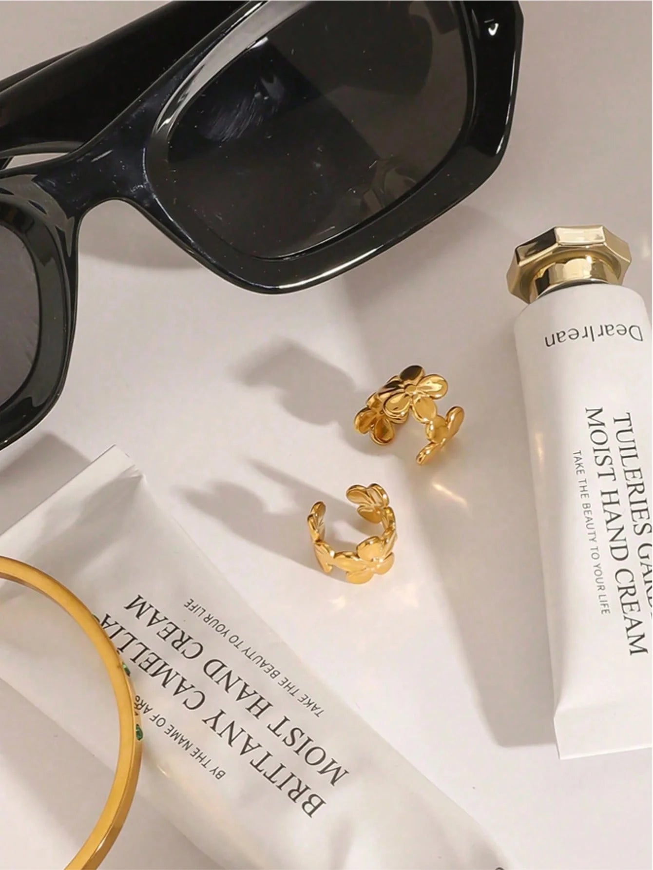 Duo de Faux Piercings Fleur en Acier Inoxydable