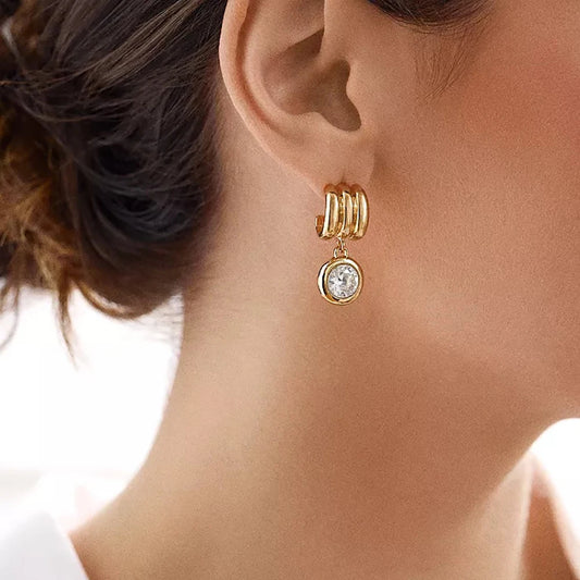 Boucles d’oreilles créoles mini à trois anneaux
