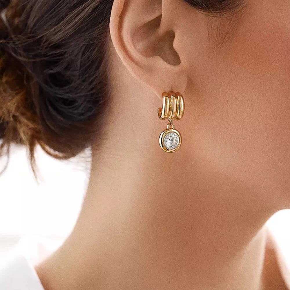 Boucles d’oreilles créoles mini à trois anneaux