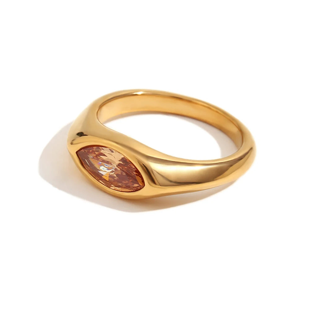 Bague scellée en Zircon œil de cheval