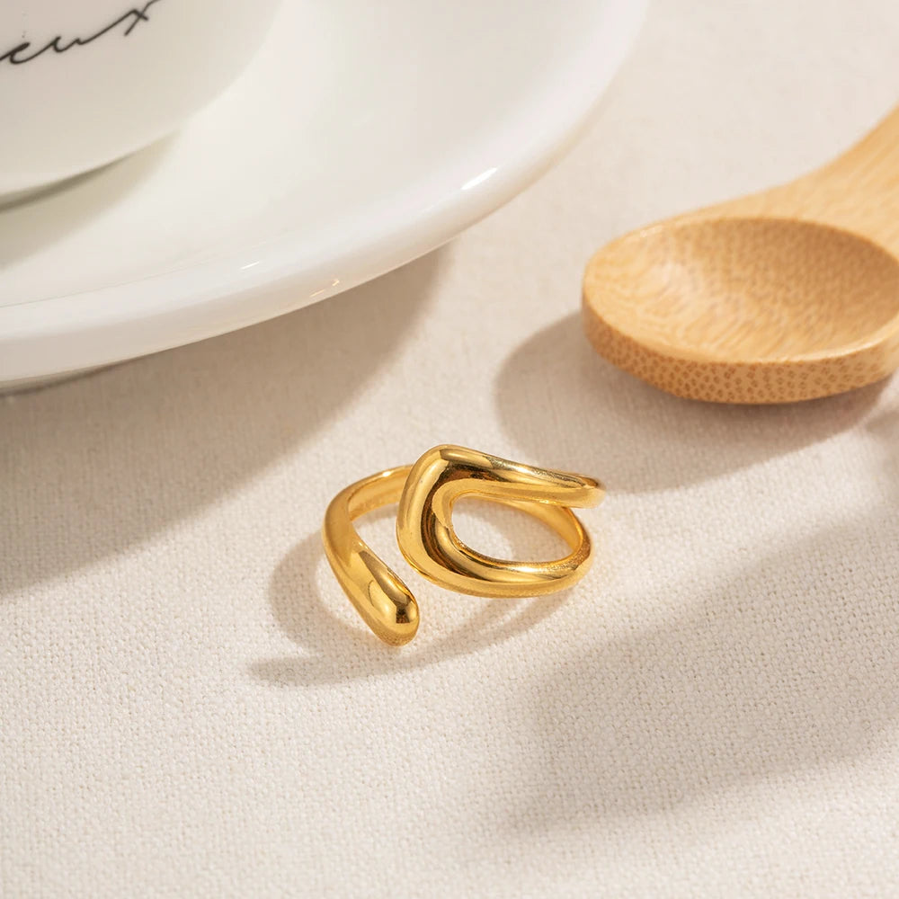 Bague géométrique en acier inoxydable