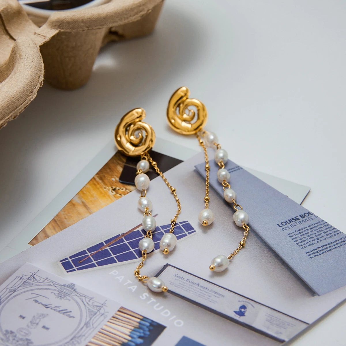 Boucles d’oreilles spirale Océan
