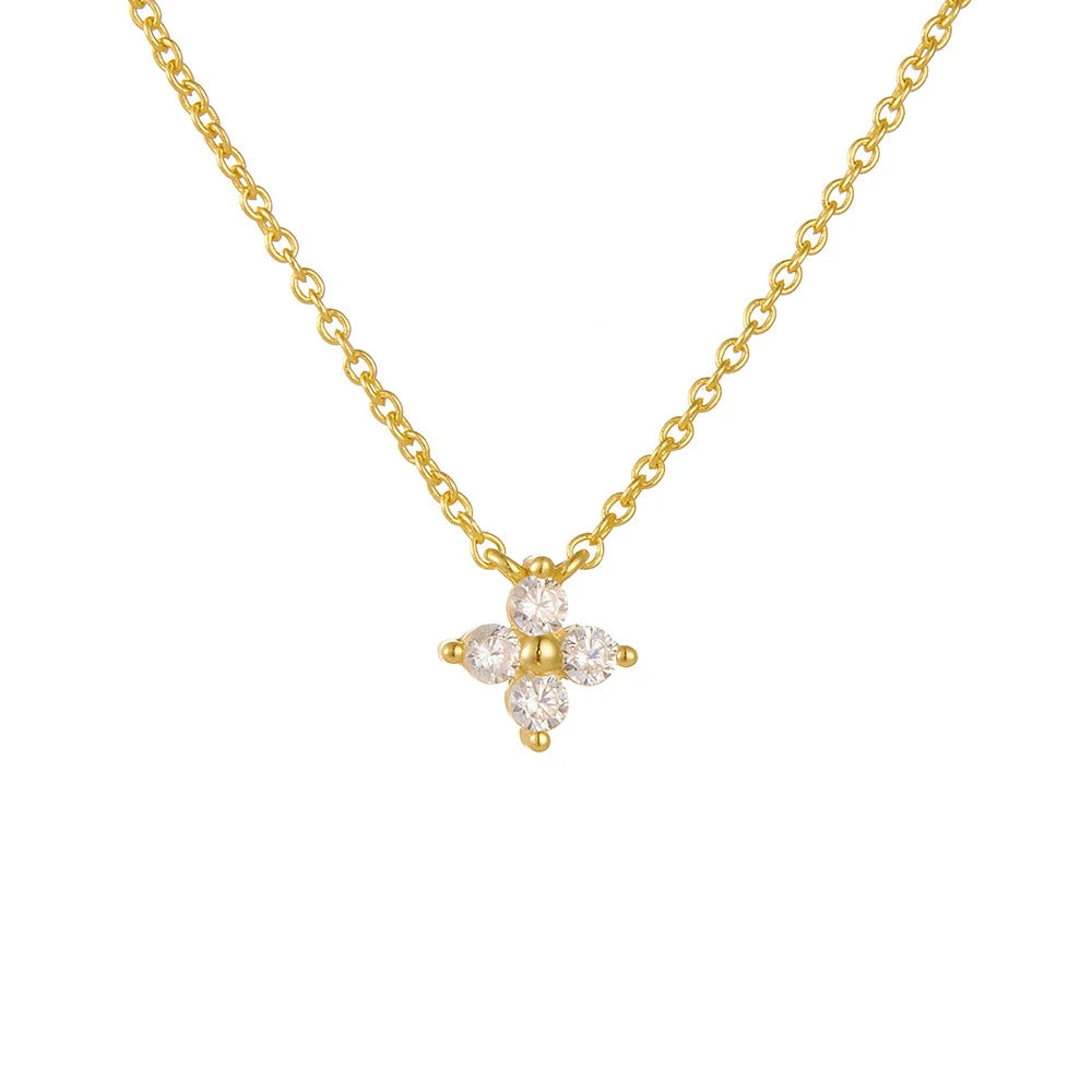 Collier Plante en Zircone en acier inoxydable