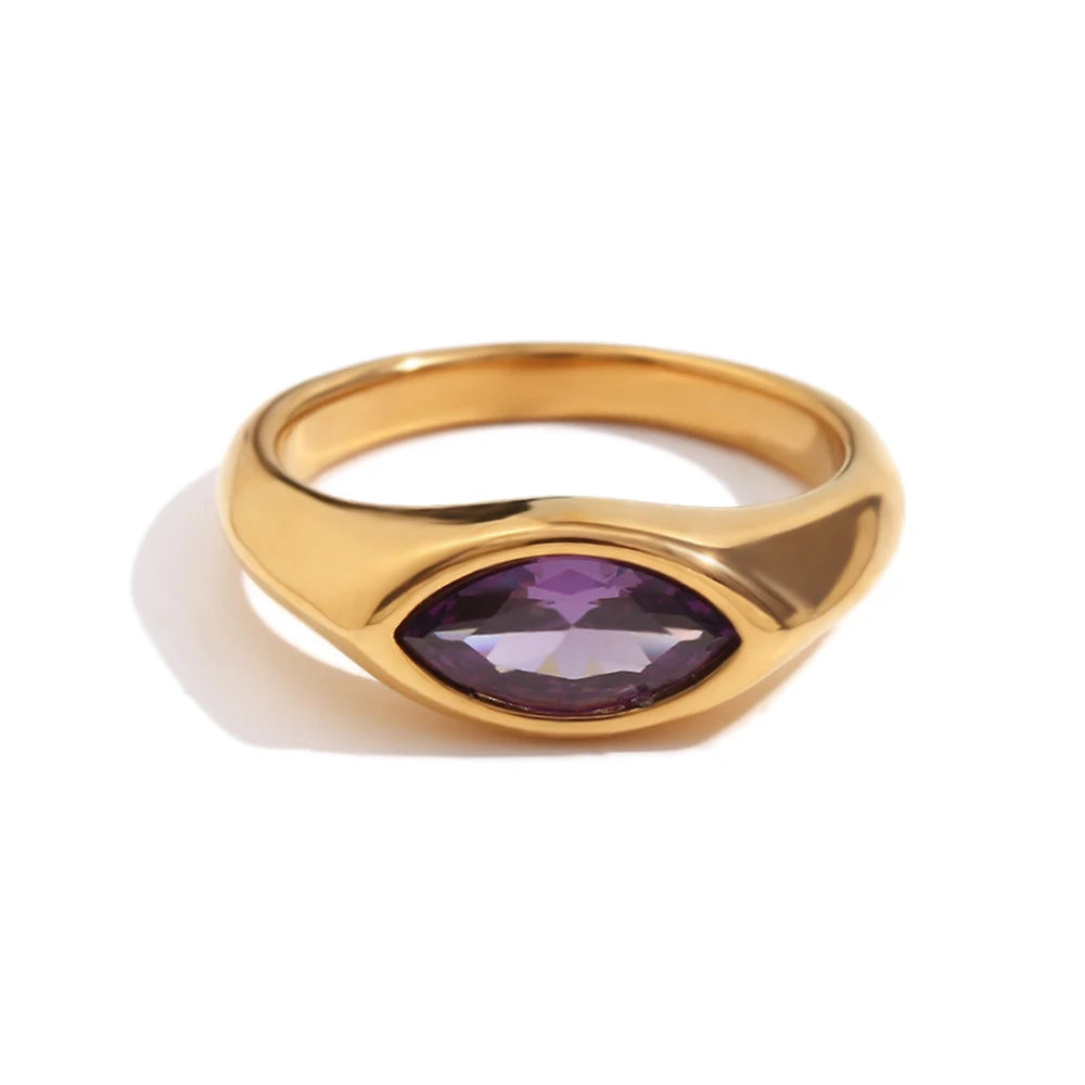 Bague scellée en Zircon œil de cheval