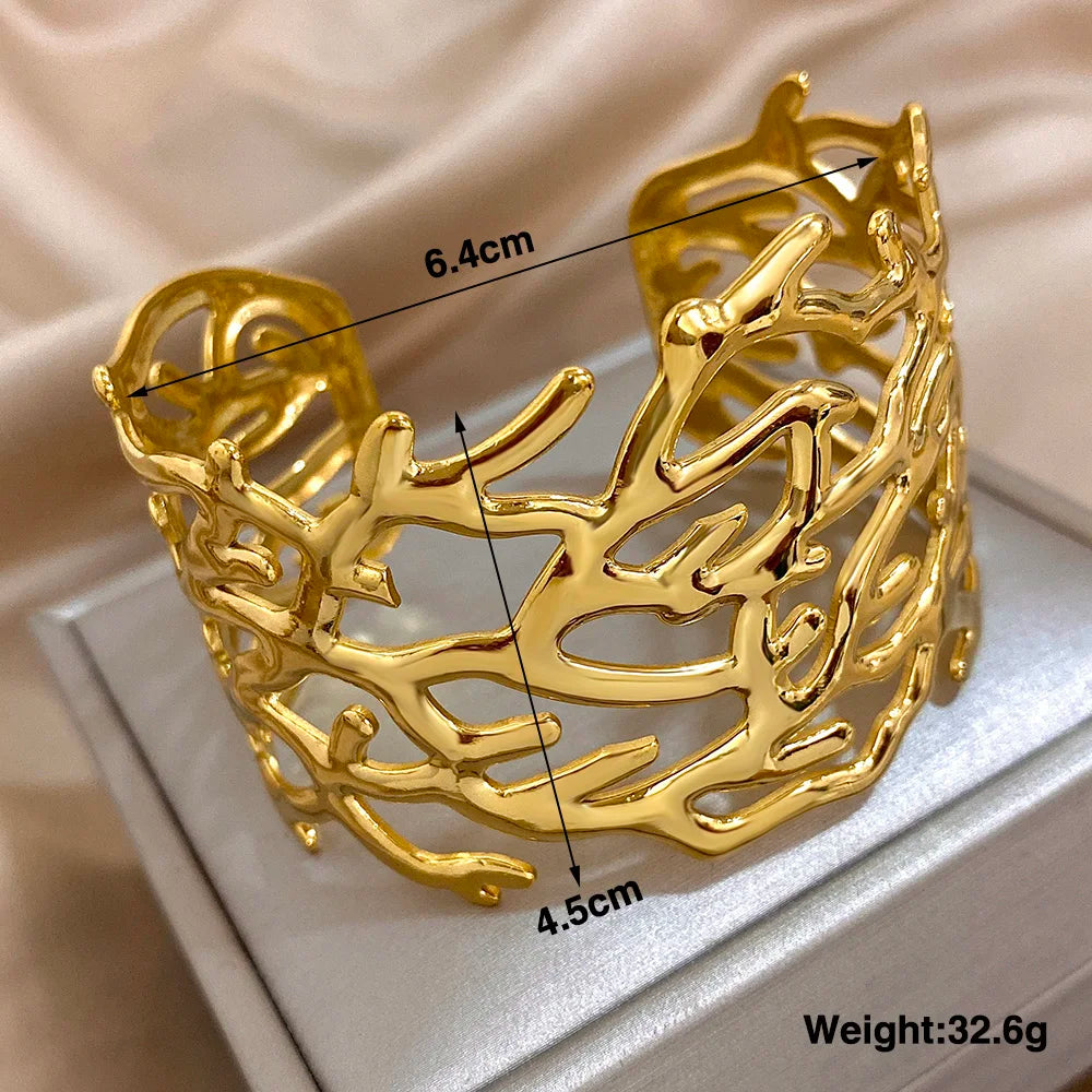 Bracelet Manchette Chic en acier inoxydable