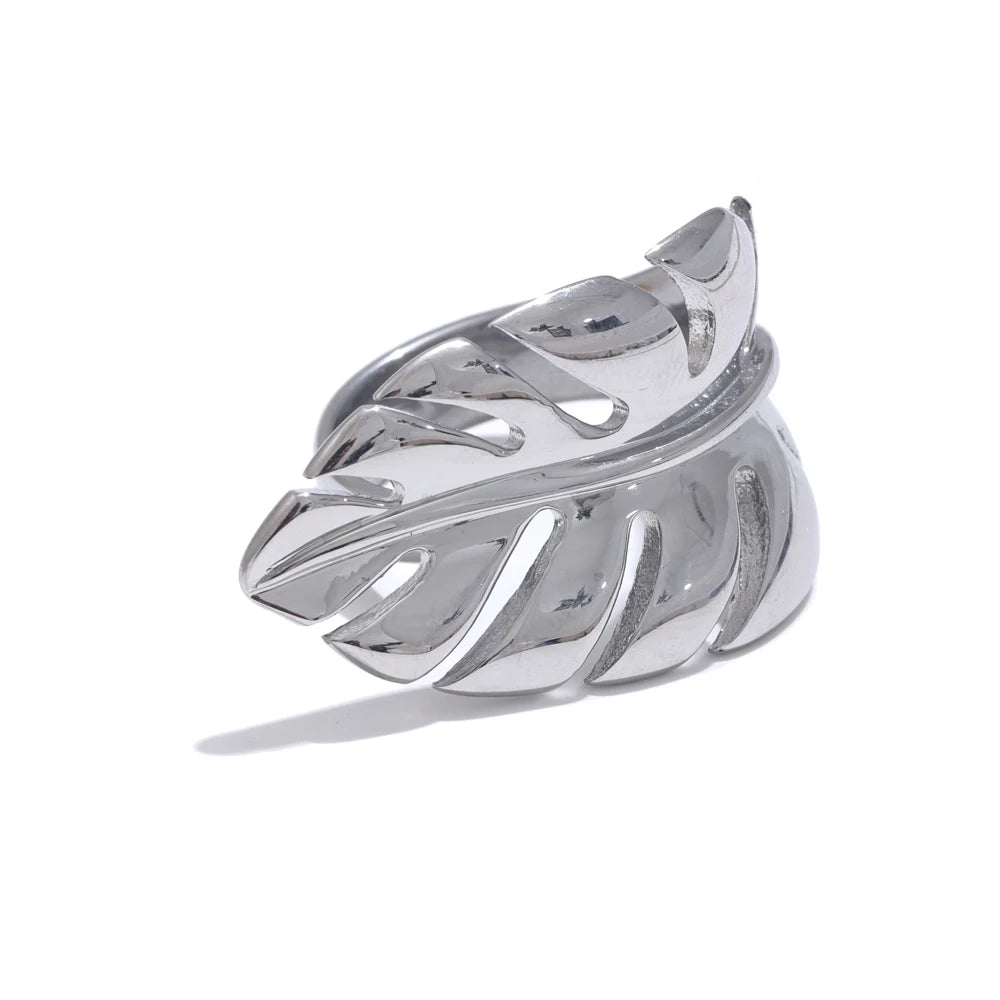 Bague ouverte feuilles