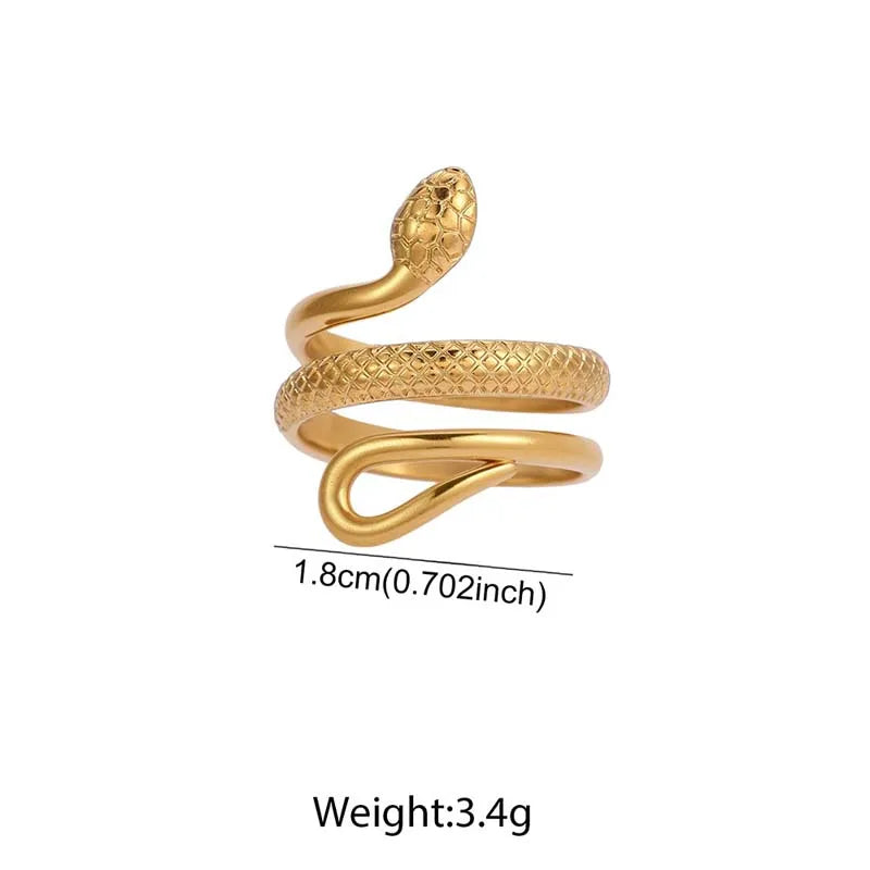 Bague en forme de serpent en acier inoxydable