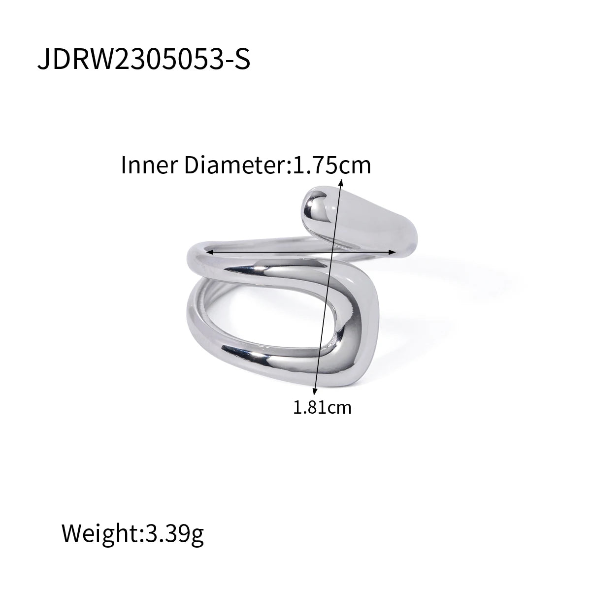 Bague géométrique en acier inoxydable