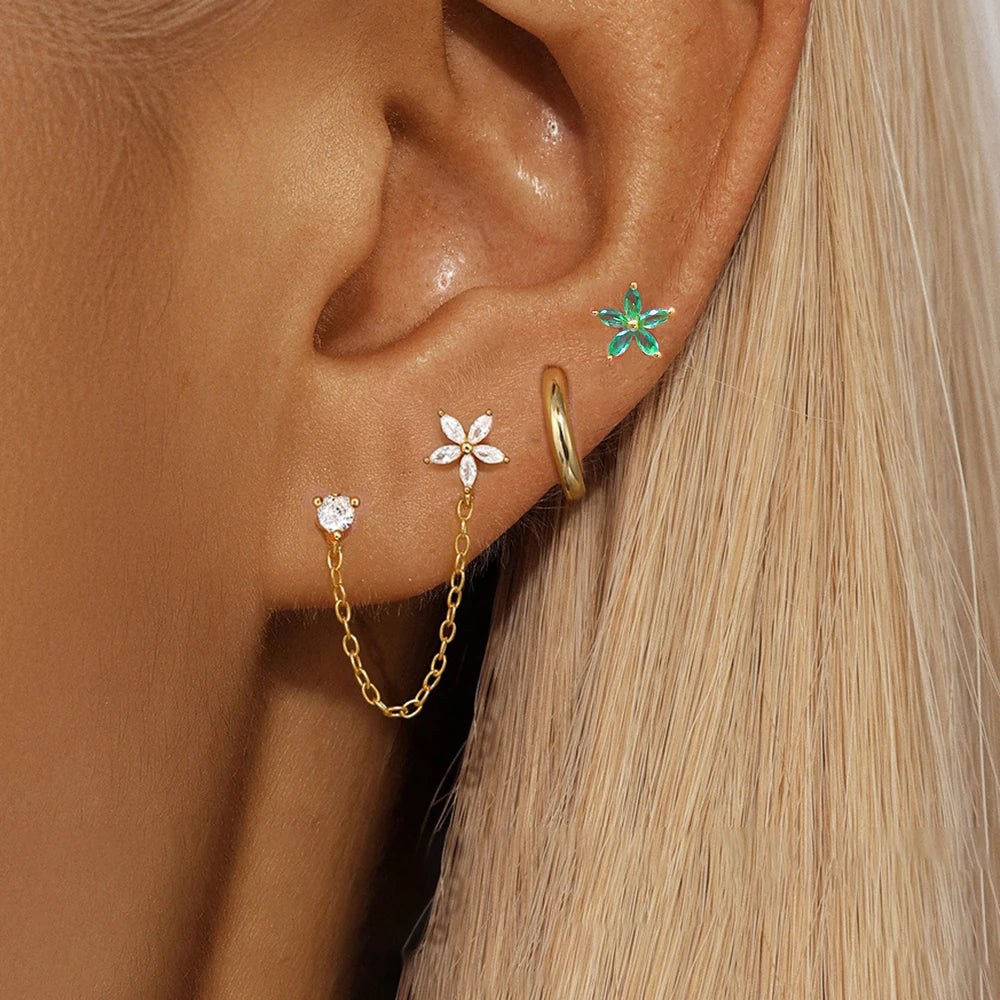 Lot de 3 boucles d’oreilles zircon