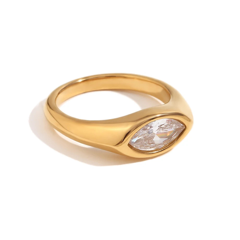 Bague scellée en Zircon œil de cheval