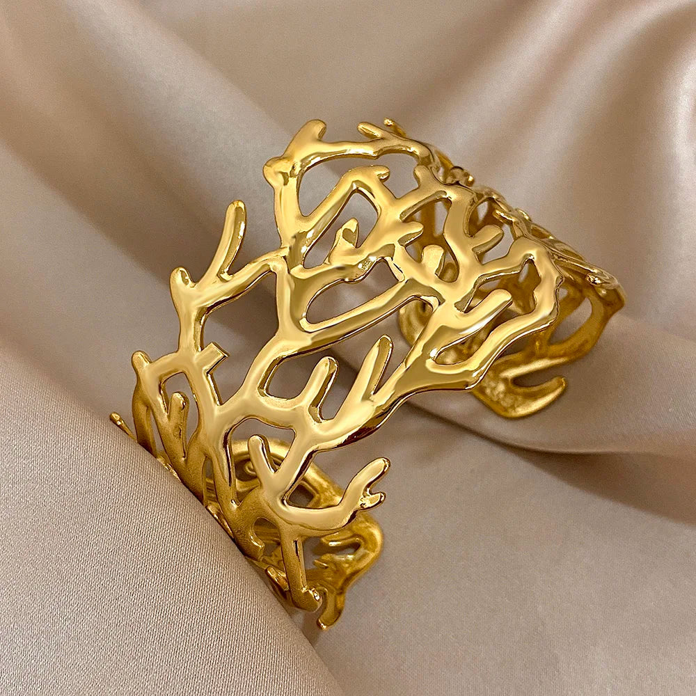 Bracelet Manchette Chic en acier inoxydable