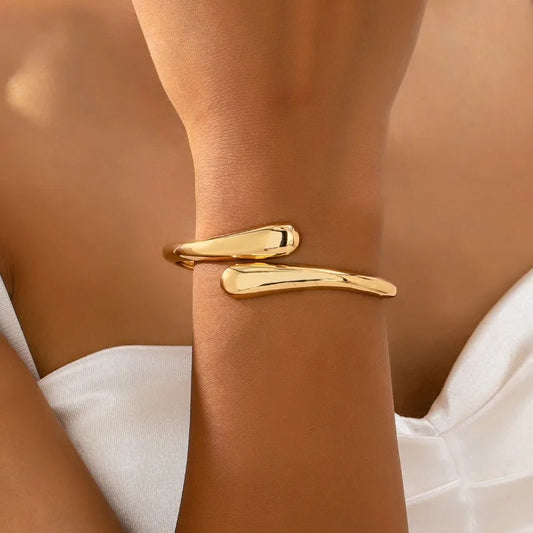 Bracelet Manchette Goutte en Acier Inoxydable
