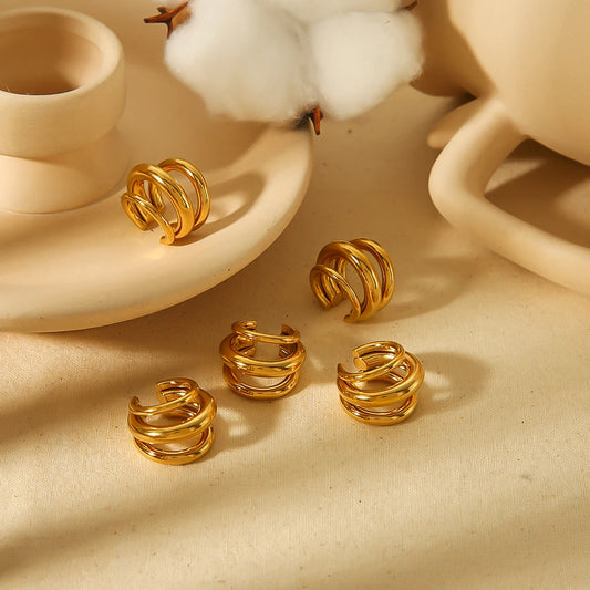 Boucle d'oreille multicouche en acier inoxydable
