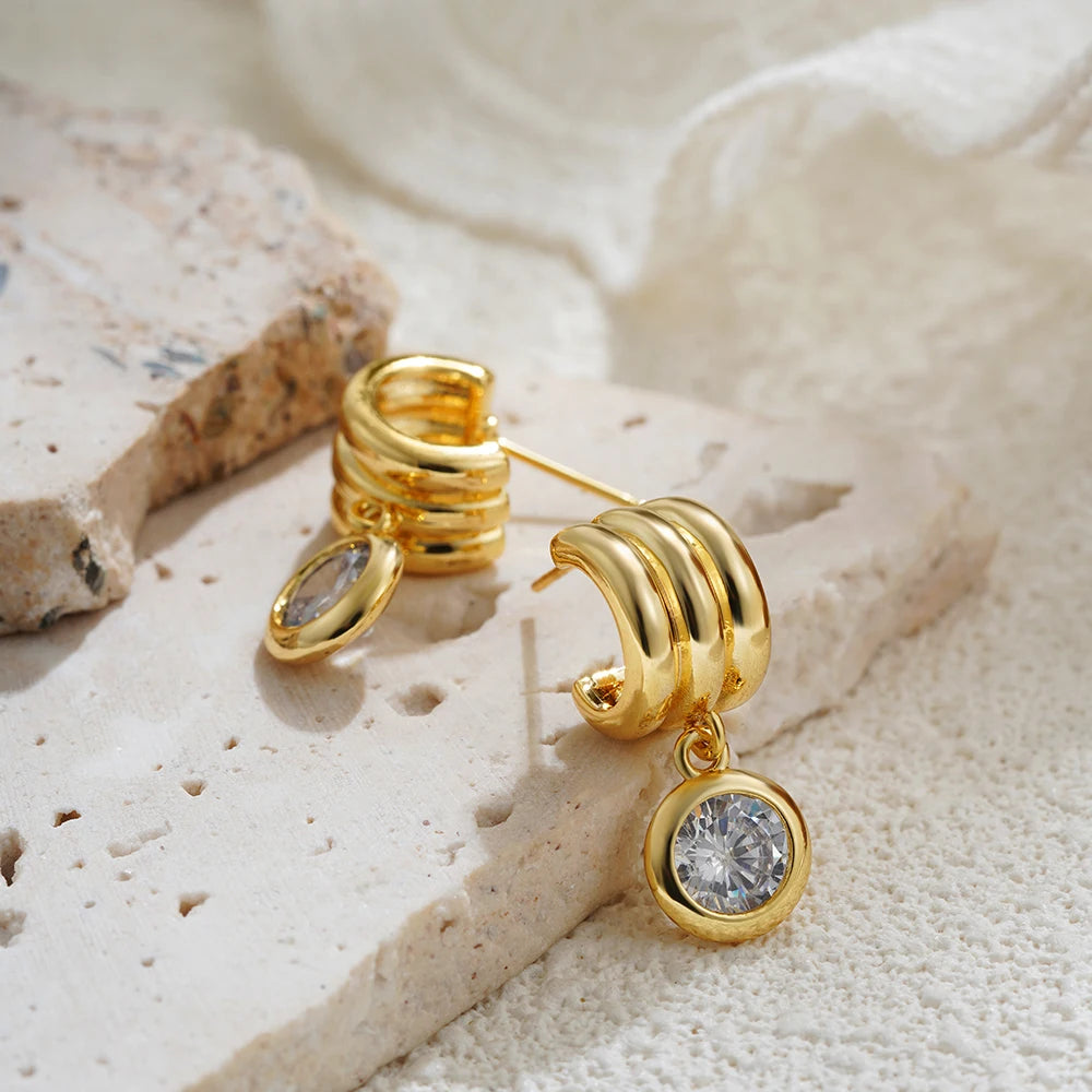 Boucles d’oreilles créoles mini à trois anneaux