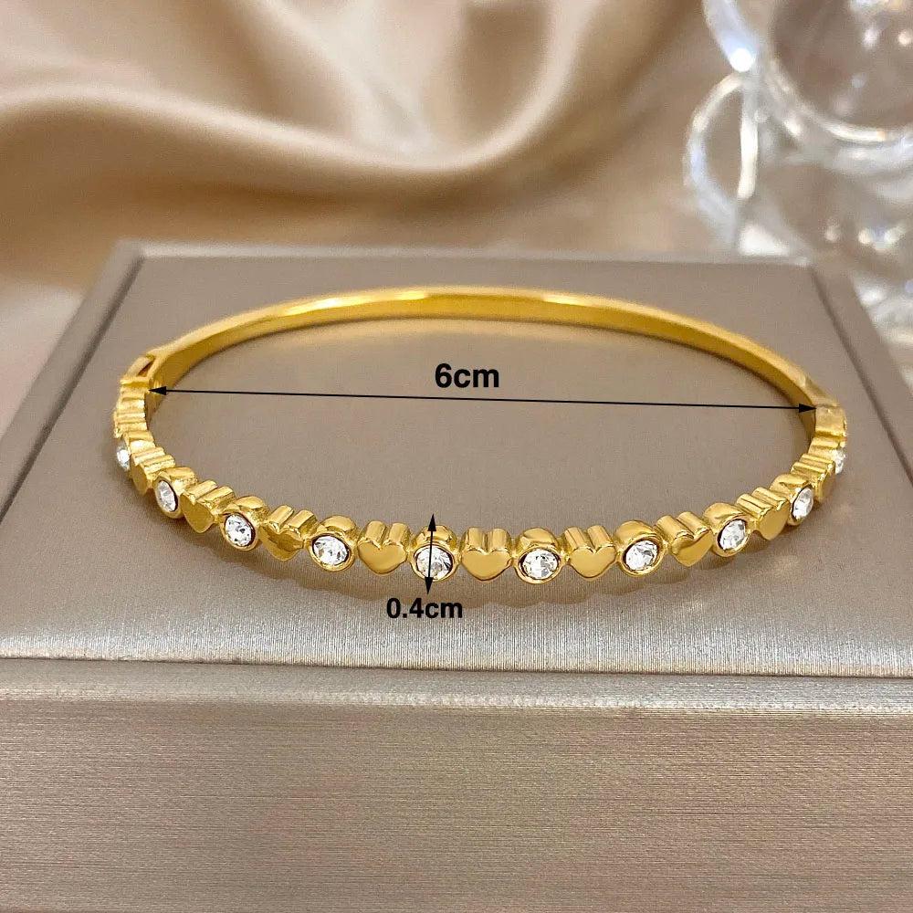 Bracelet Manchette Cœur en acier inoxydable